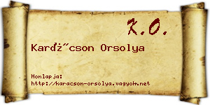 Karácson Orsolya névjegykártya