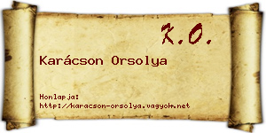 Karácson Orsolya névjegykártya