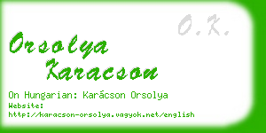 orsolya karacson business card